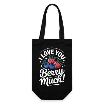 I Love You Berry Much - Geschenkbeutel für Flaschen - Schwarz - Vorne