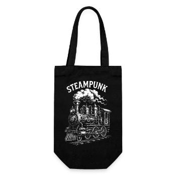 Steampunk Steam Locomotive - Gift Bag for Bottles - black - Front