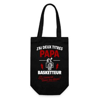 Dad Basketball Player Gift Father's Day Christmas - Gift Bag for Bottles - black - Front