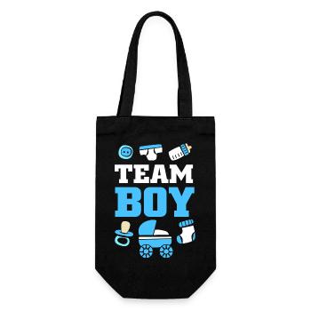 Gender Reveal Team Boy - Geschenkbeutel für Flaschen - Schwarz - Vorne