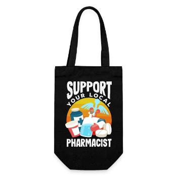 Apotheker Pharmazeutisch-technischer - Geschenkbeutel für Flaschen - Schwarz - Vorne