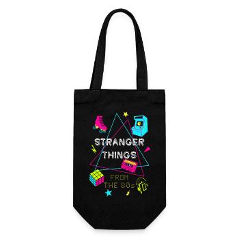 80s Neon Retro Gaming - Gift Bag for Bottles - black - Front