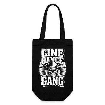 Line Dance Gang Skull Cowboy - Geschenkbeutel für Flaschen - Schwarz - Vorne