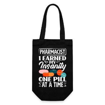 Apotheker Pharmazeutisch-technischer - Geschenkbeutel für Flaschen - Schwarz - Vorne