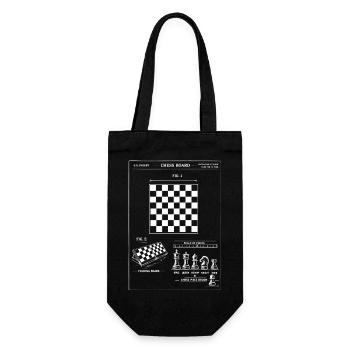 Chessboard Blueprint Patent - Gift Bag for Bottles - black - Front