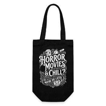 Horror Movies Chill – Maybe Later - Gift Bag for Bottles - black - Front