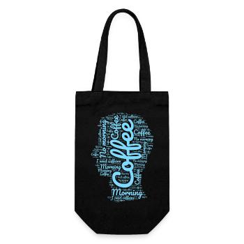 Café du matin en lettres - Sac à bouteille - noir - Devant
