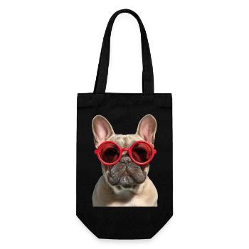 Französische Bulldogge French Bulldog Frenchie - Gift Bag for Bottles - black - Front