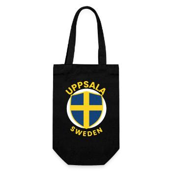 Uppsala Shield Sweden Emblem - Gift Bag for Bottles - black - Front