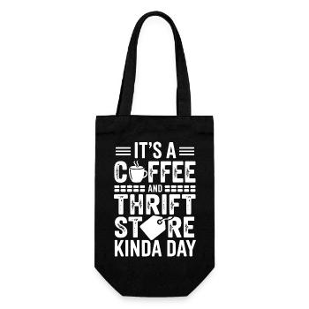 Coffee-Secondhand-Tag-Grafik - Geschenkbeutel für Flaschen - Schwarz - Vorne