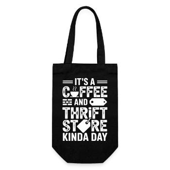 Kaffee-Secondhand-Laden-Vibe - Geschenkbeutel für Flaschen - Schwarz - Vorne