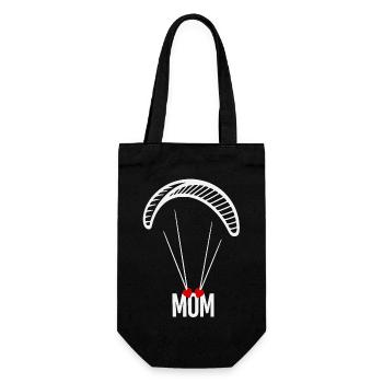 Paragliding Mom Parachute Heart Design - Gift Bag for Bottles - black - Front