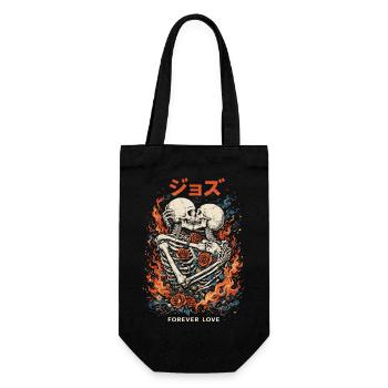 Forever Love – Dark Valentine japanisch inspiriert - Geschenkbeutel für Flaschen - Schwarz - Vorne