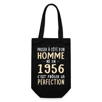Geboren 1956 – Nahezu Perfektion - Geschenkbeutel für Flaschen - Schwarz - Vorne