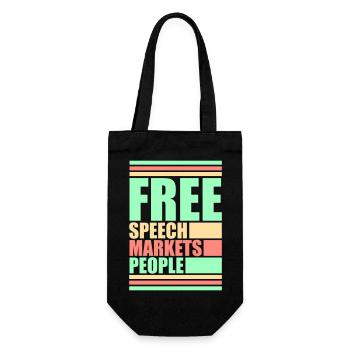 Free Speech Markets People Libertarian Freedom Logo - Gift Bag for Bottles - black - Front