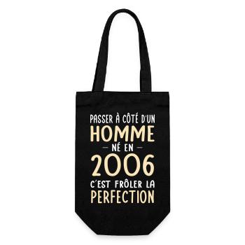 Geboren 2006 – Naht der Perfektion näher - Geschenkbeutel für Flaschen - Schwarz - Vorne