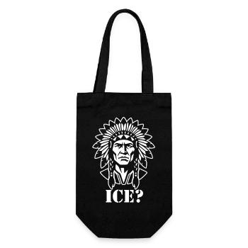 Silhouette des indigenen Häuptlings - Geschenkbeutel für Flaschen - Schwarz - Vorne