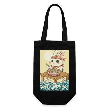 Kawaii Oster Hase - Geschenkbeutel für Flaschen - Schwarz - Vorne