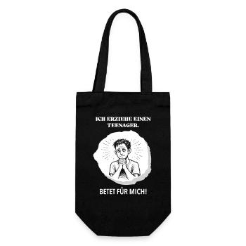 I'm raising a teenager – pray for me! - Gift Bag for Bottles - black - Front