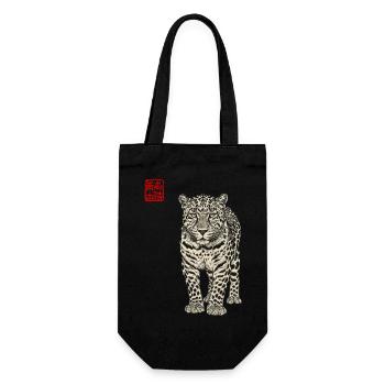 Leopard Asian - Gift Bag for Bottles - black - Front