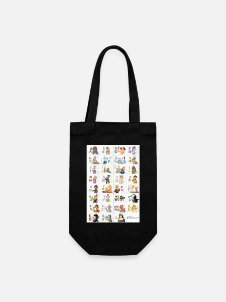 Deutsches Fingeralphabet 2 / - Geschenkbeutel für Flaschen - Schwarz