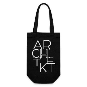 Architekt minimalistisch und Bauhaus inspiriert - Geschenkbeutel für Flaschen - Schwarz - Vorne