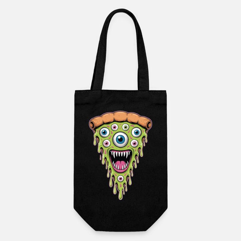 Drippy Eye Pizza Monster - Gift Bag for Bottles - black