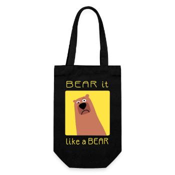 BEAR it like a BEAR - Geschenkbeutel für Flaschen - Schwarz - Vorne