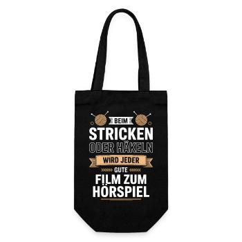 Knit or Crochet: Film Becomes Hörspiel - Gift Bag for Bottles - black - Front
