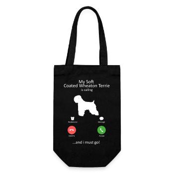 Wheaten Terrier appelant un amant de chien drôle - Sac à bouteille - noir - Devant