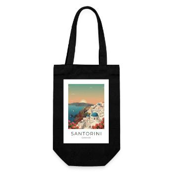 Sunset Santorini Vista - Gift Bag for Bottles - black - Front