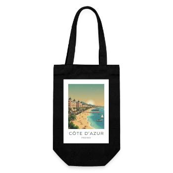 Côte d’Azur Riviera Sommerstrand - Geschenkbeutel für Flaschen - Schwarz - Vorne