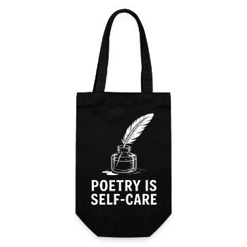 Poetry as Self-Care - Gift Bag for Bottles - black - Front