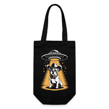 French Bulldog Cowboy UFO - Geschenkbeutel für Flaschen - Schwarz - Vorne