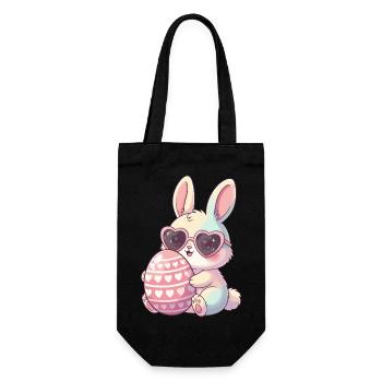 Herzblick Bunny Easter Egg - Gift Bag for Bottles - black - Front