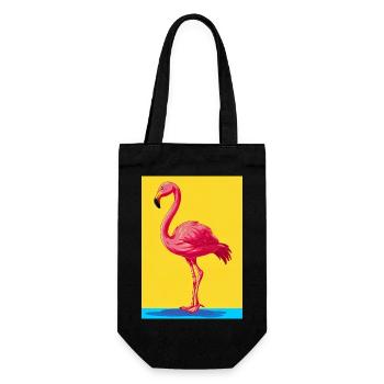 Flamingo - Geschenkbeutel für Flaschen - Schwarz - Vorne