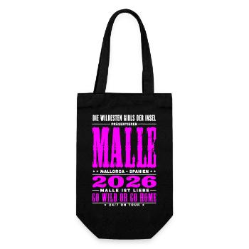 Malle 2026 Die wildesten Girls der Insel Go Wild - Geschenkbeutel für Flaschen - Schwarz - Vorne