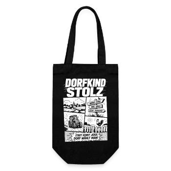 Dorfkind Lifestyle Humor Landleben - Geschenkbeutel für Flaschen - Schwarz - Vorne