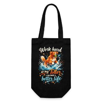 Work Hard: Dynamisches Toller Aquarell Design - Geschenkbeutel für Flaschen - Schwarz - Vorne