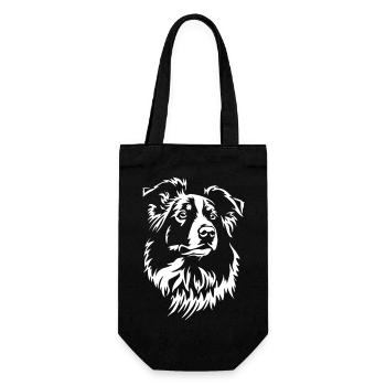 Border Collie Head "Black Edition" - Gift Bag for Bottles - black - Front