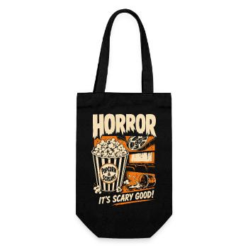 Popcorn And Screams Horror - Geschenkbeutel für Flaschen - Schwarz - Vorne
