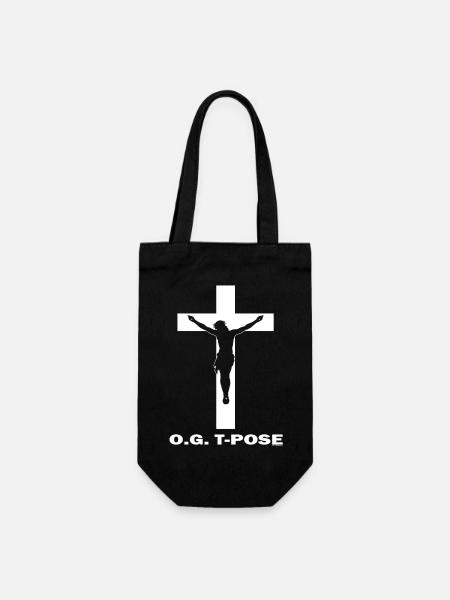 OG T-Pose Jesus - Geschenkbeutel für Flaschen - Schwarz