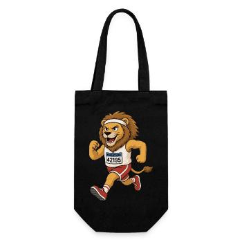 Running lion in comic style - Gift Bag for Bottles - black - Front
