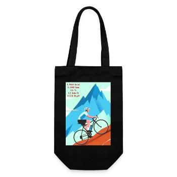 The wheel and the mountain are calling - Gift Bag for Bottles - black - Front