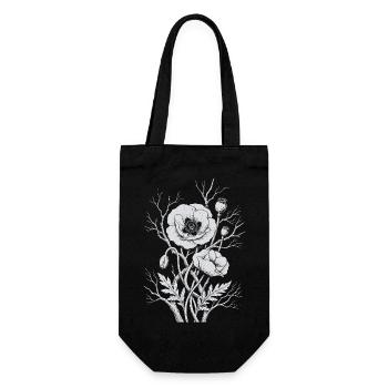 Poppy flowers  - Gift Bag for Bottles - black - Front