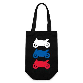Motorcycle Russia Flag Motorsport Biker - Gift Bag for Bottles - black - Front