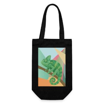 Style géométrique du Caméléon Vert - Sac à bouteille - noir - Devant