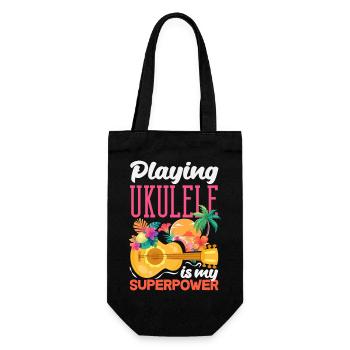 Jouer du ukulélé est mon superpouvoir Musicien d’Hawaï - Sac à bouteille - noir - Devant