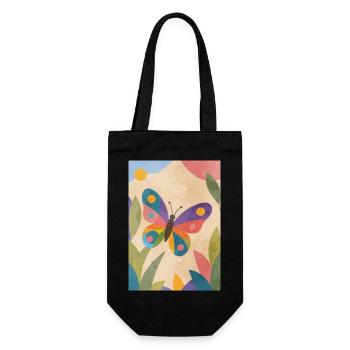 Colorful butterfly in nature garden - Gift Bag for Bottles - black - Front