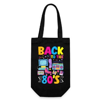 Retro Back to the 80s Vintage Design - Gift Bag for Bottles - black - Front